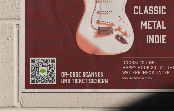 Plakat mit QR-Code von Eventfrog