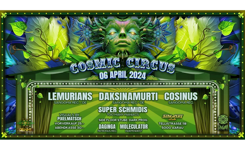 Event-Image for 'COSMIC CIRCUS with Daksinamurti, Lemurians, Cosinus'