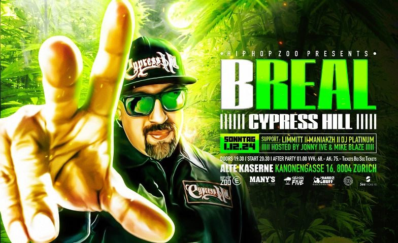 Event-Image for 'B-REAL of CYPRESS HILL live Alte Kaserne Zürich'