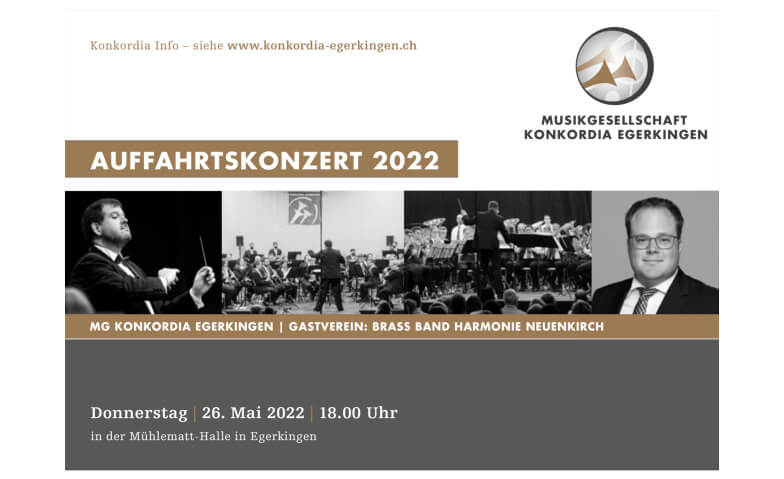 Auffahrtskonzert 2022 Mühlemattschulhaus Egerkingen, Egerkingen Tickets