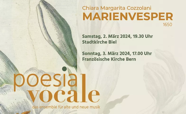 Chiara Margarita Cozzolani - Marienvesper Stadtkirche Biel/Bienne, Ring 2, 2502 Biel Tickets