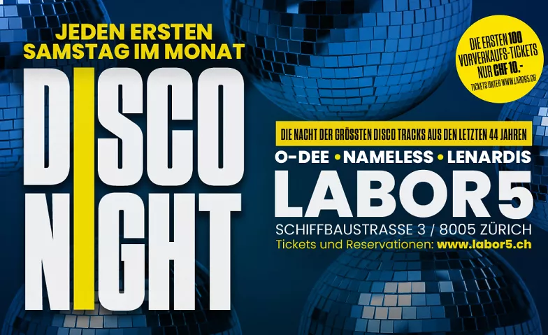 DiscoNight mit DJ Enrico Lenardis LABOR5, Schiffbaustrasse 3, 8005 Zürich Tickets