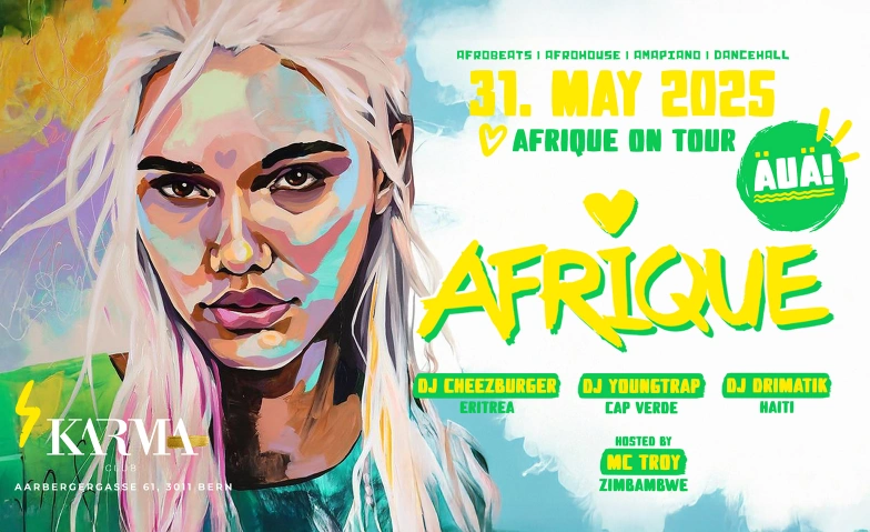 AFRIQUE GOES ON TOUR • KARMA CLUB Karma Club, Aarbergergasse 61, 3011 Bern Billets