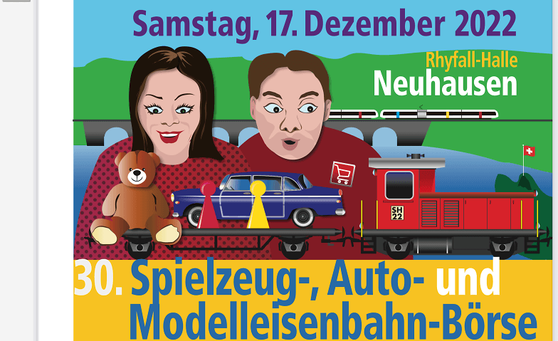 30. Spielzeug- Auto- und Modelleisenbahn Börse Rhyfall-Halle, Rheingoldstrasse 11, 8212 Neuhausen am Rheinfall Tickets