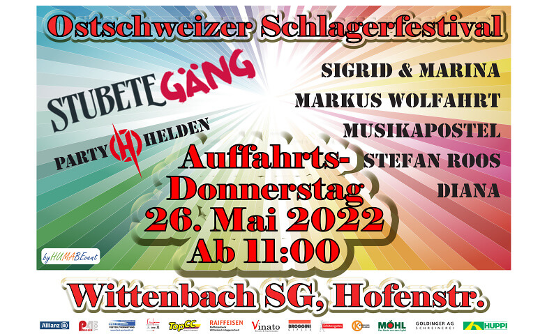 Ostschweizer Schlagerfestival 2022 Schlagerfestival, Wittenbach Tickets