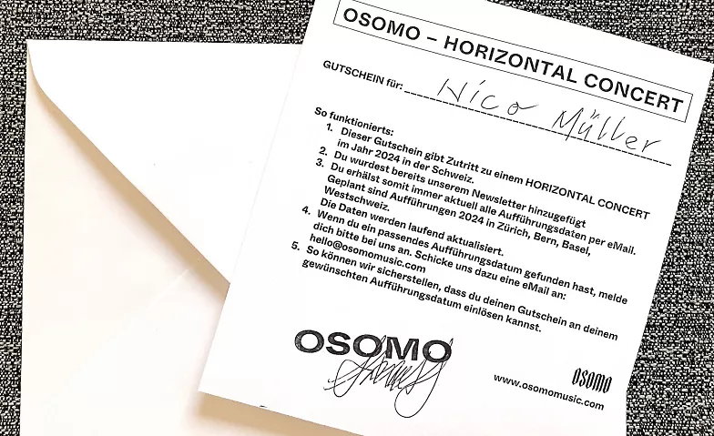 OSOMO — HORIZONTAL CONCERT - Gutschein Online-Event Tickets
