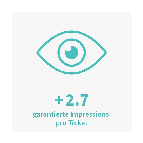 Icon +2.7 garantierte Impressions pro Ticket