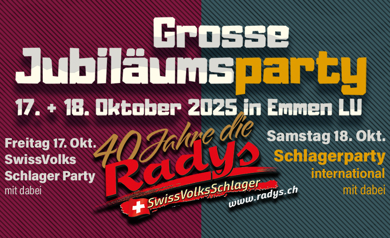 Event-Image for 'Grosse Jubiläumsparty 40 Jahre die Radys Freitag & Samstag'